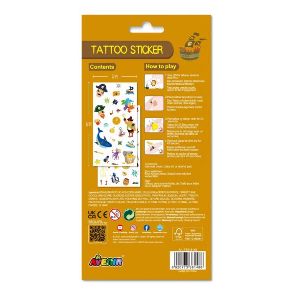 Avenir Tattoo Sticker Gold Pirate