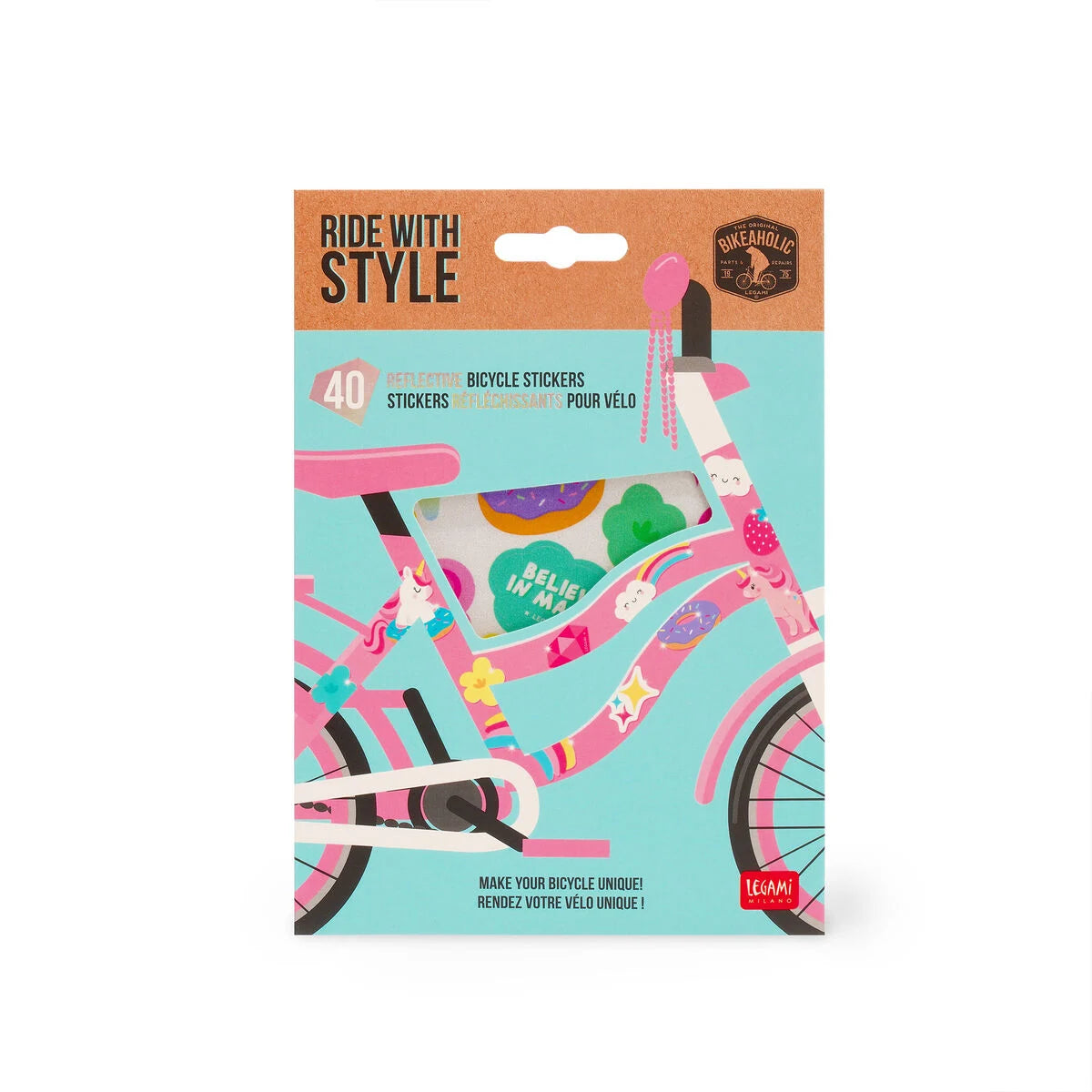 Legami Space Reflective Bike Stickers - Ride With Style