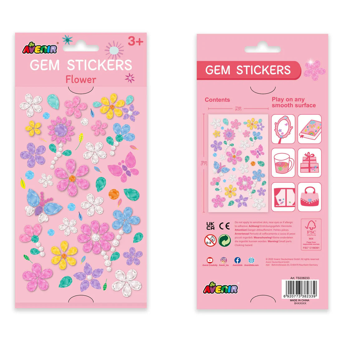 Avenir Gem Stickers Flowers
