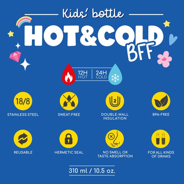 Legami Vacuum Bottle for Kids - Tiger - Hot & Cold BFF