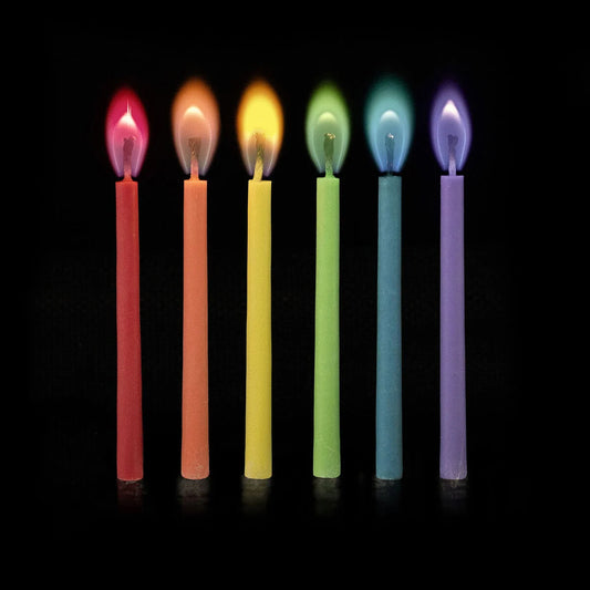 Party Candles with Coloured Flames
