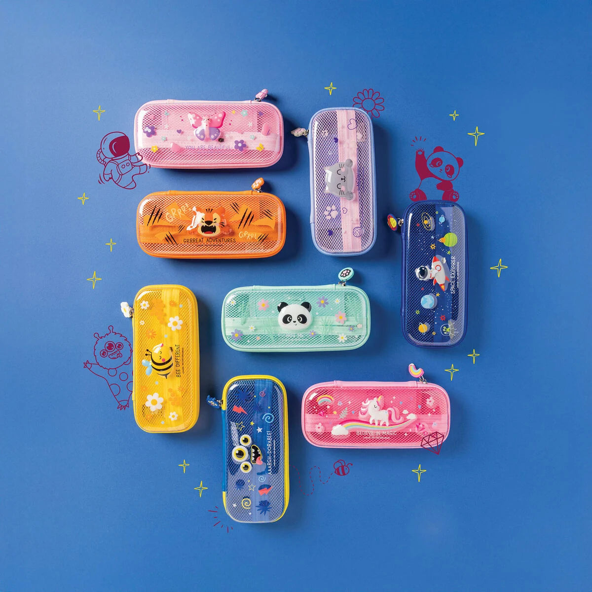 Panda Rigid Transparent Pencil Case - WonderWow