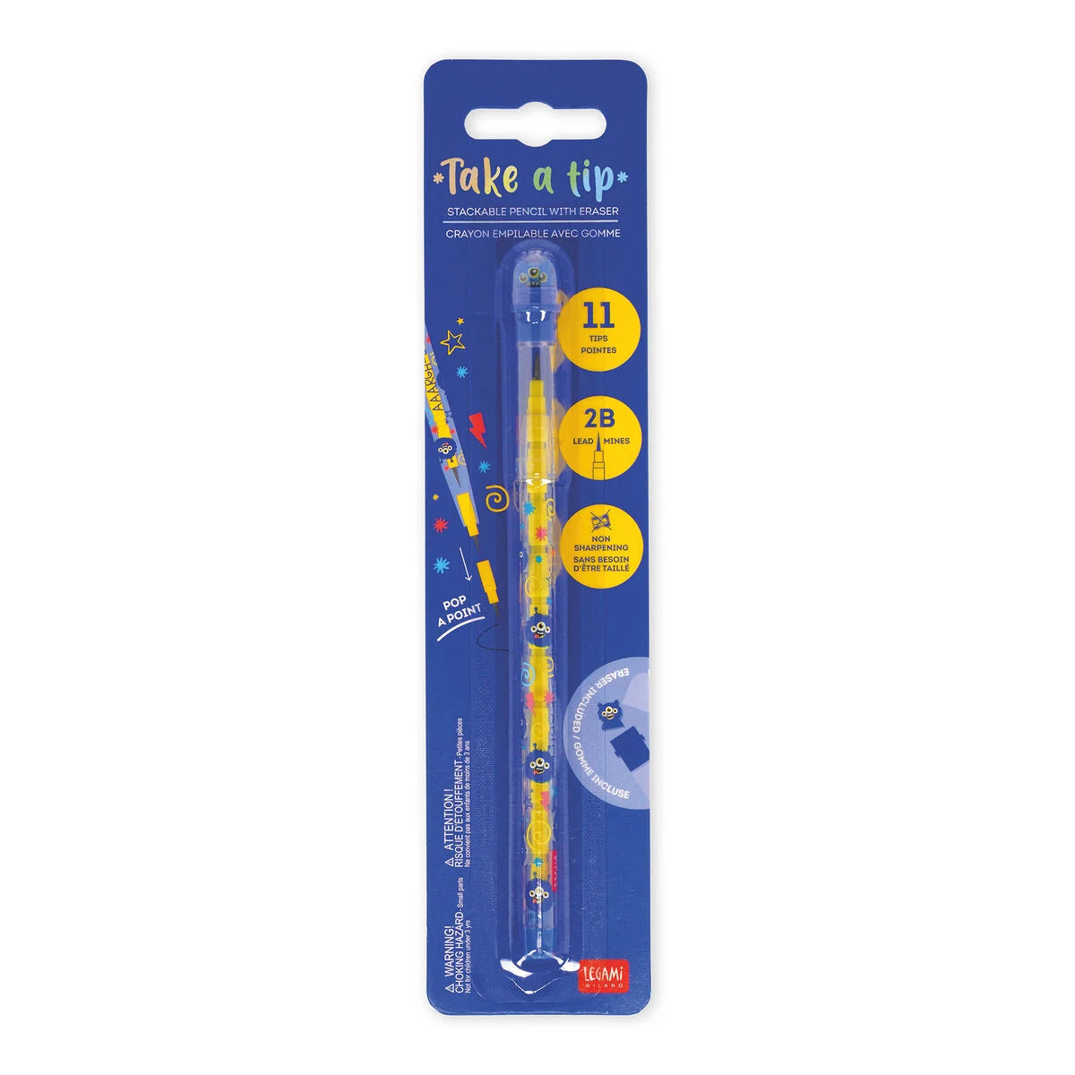 Monster Stackable Pencil with Eraser - Take a Tip