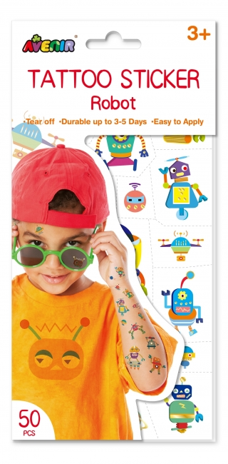 Avenir Tattoo Sticker Gold Robot
