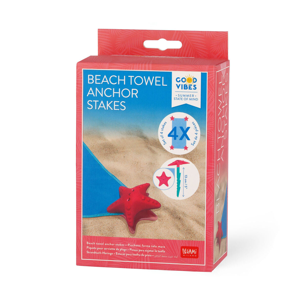 Set of 4 Beach Towel Anchor Stakes - Starfish - Beach Anchor Stakes