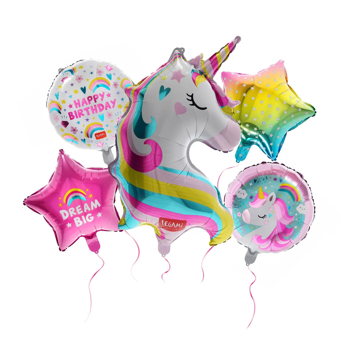 Set of 5 Unicorn Birthday Party Balloons - Let’s Party!