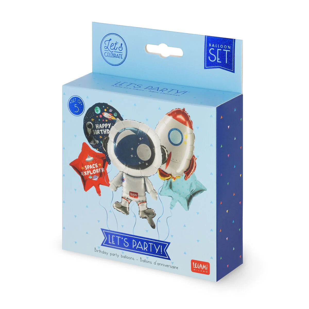 Set of 5 Space Birthday Party Balloons - Let’s Party!