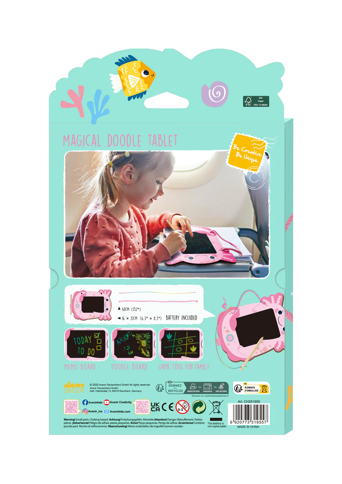 Avenir Let's Travel Together Magical Doodle Tablet AxolotI