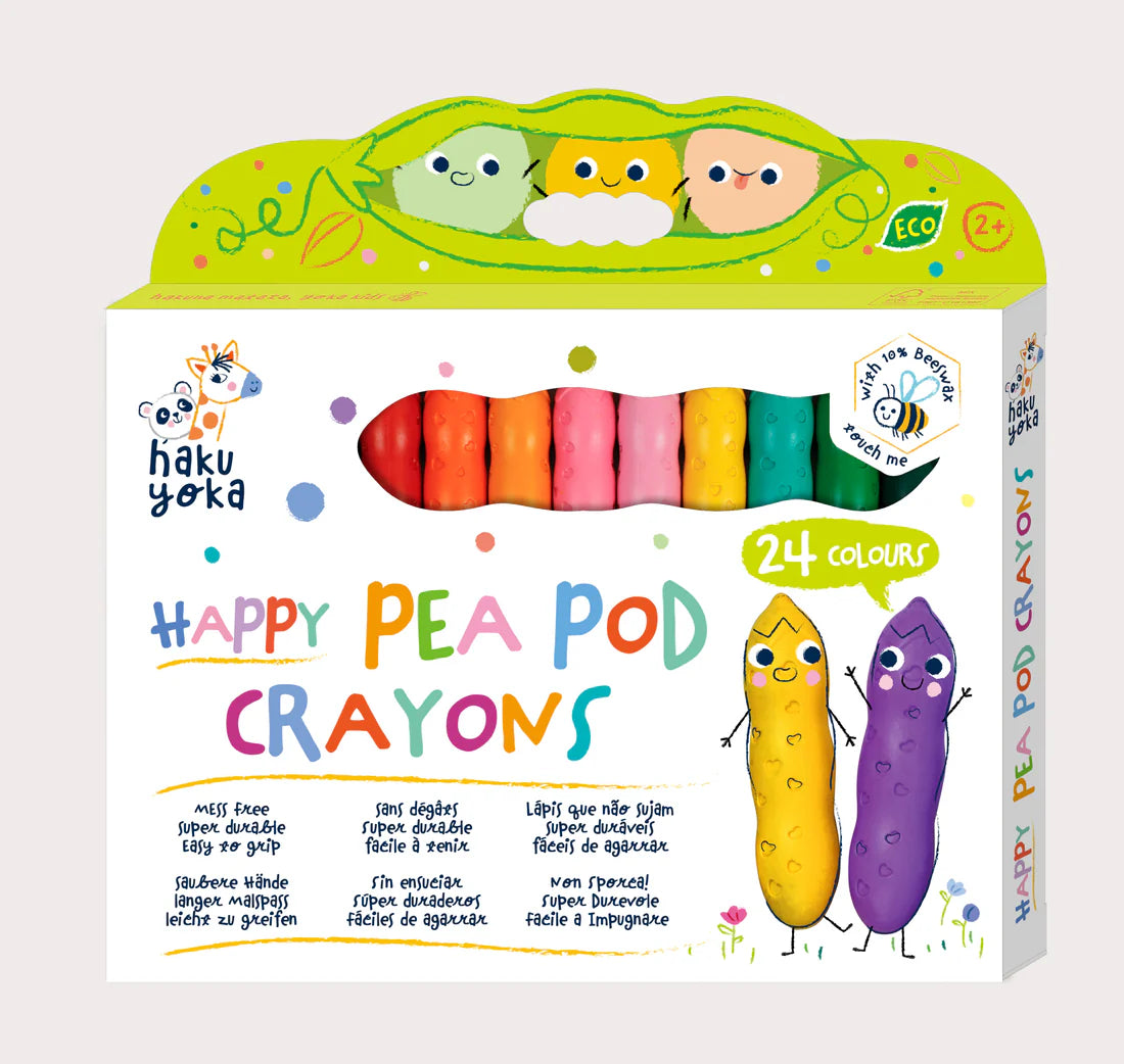 Haku Yoka  Happy Pea Pod Crayons 24 Colours
