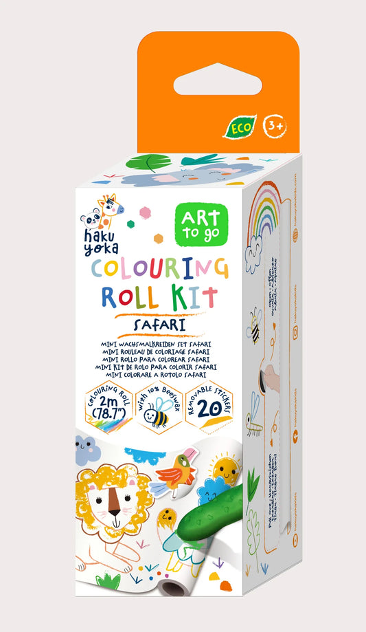 Haku Yoka  Mini Colouring Roll Kit Safari