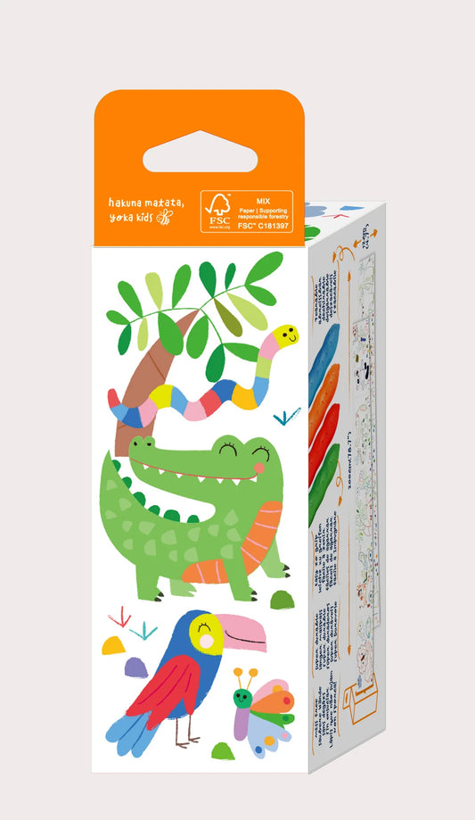 Haku Yoka  Mini Colouring Roll Kit Safari