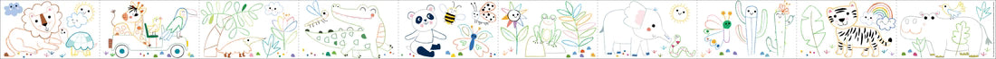 Haku Yoka  Mini Colouring Roll Kit Safari