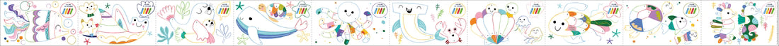 Haku Yoka Mini Colouring Roll Kit Sealife