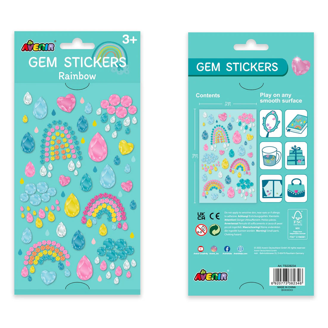 Avenir  Gem Stickers Rainbows