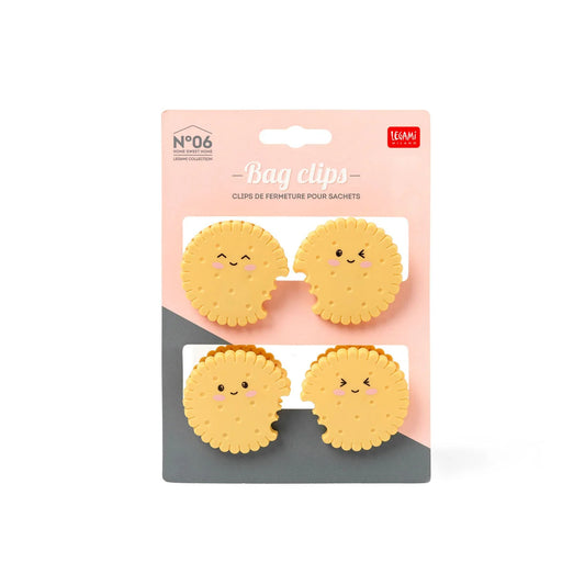 Legami Set of 4 Bag Clips - Cookie