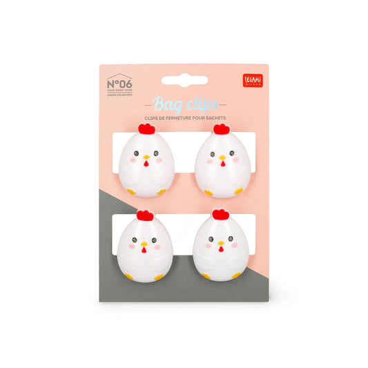 Legami Set of 4 Bag Clips - Hen