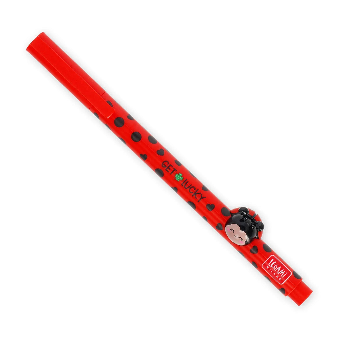 Gel Pen with "Get Lucky" Ladybug Animal Decoration - Lovely Friends