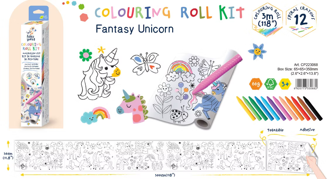 Colouring Roll Kit Fantasy Unicorn