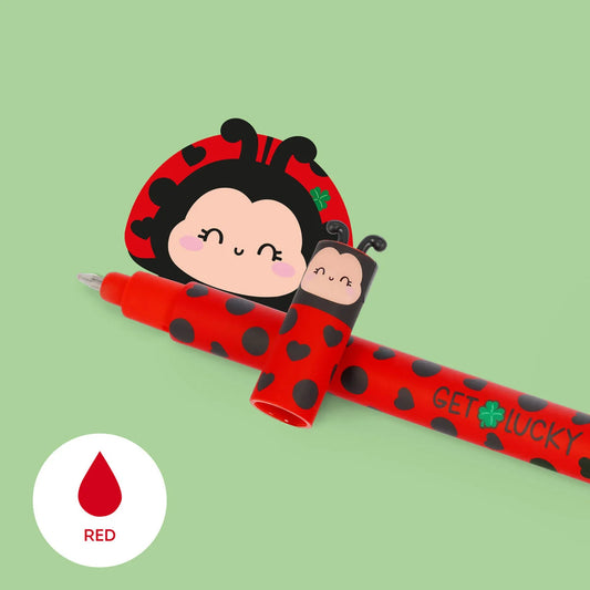 "Get Lucky" Ladybug Erasable Gel Pen - Erasable Pen