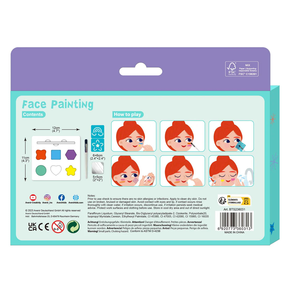 Avenir 6 Face Painting Rainbow