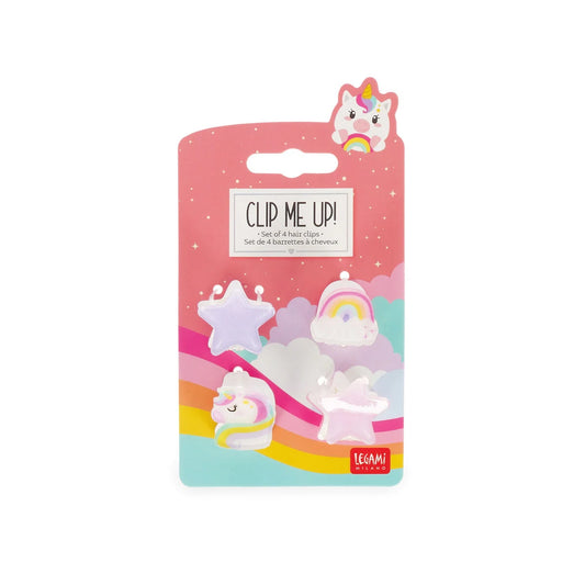 Set of 4 Unicorn Mini Hair Clips - Clip me up!