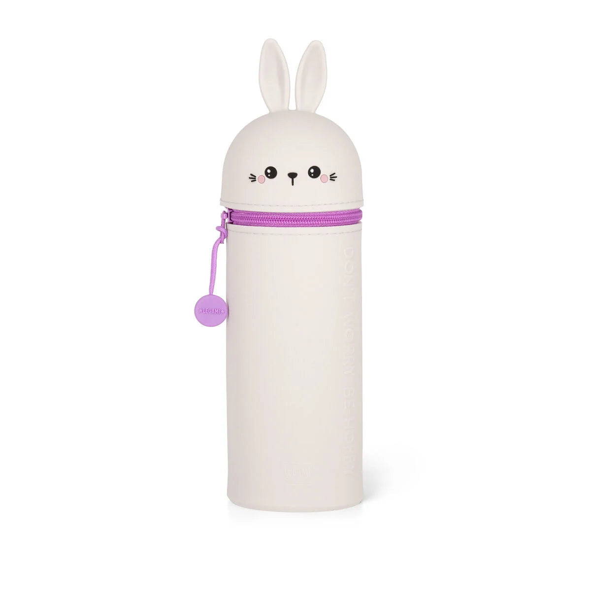 Bunny "Don't Worry Be Hoppy" 2-in-1 Silicone Pencil Case
