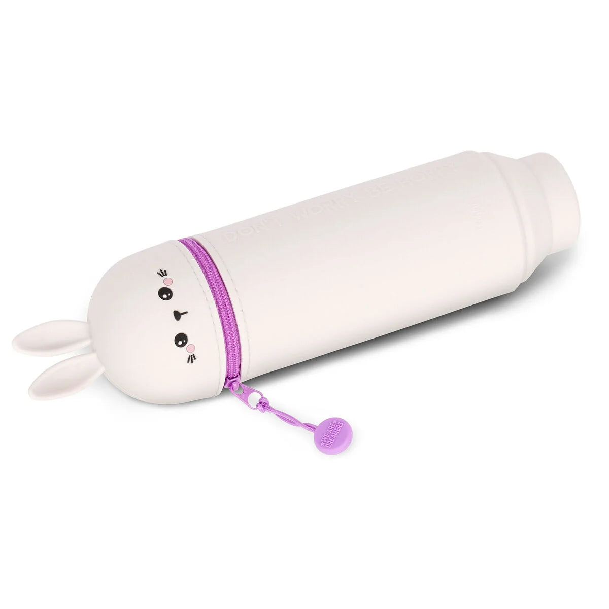 Bunny "Don't Worry Be Hoppy" 2-in-1 Silicone Pencil Case
