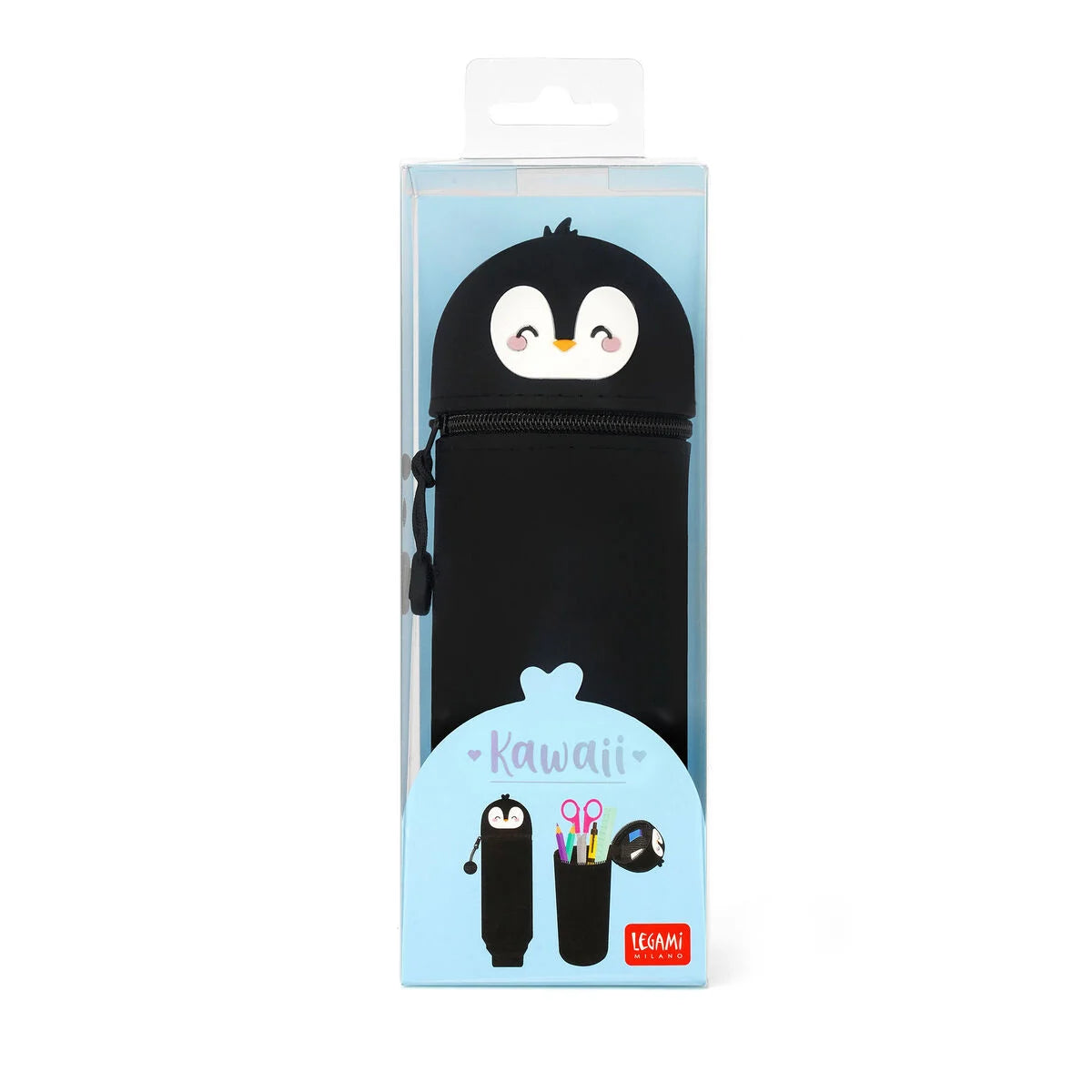 Penguin "Always Cool" 2-in-1 Silicone Pencil Case