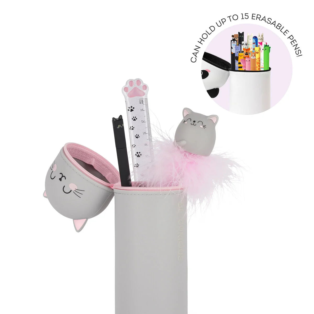 Kitty "Be Curious" 2-in-1 Silicone Pencil Case
