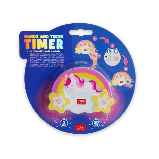 2-in-1 Timer for Washing Hands and Brushing Teeth - Unicorn - Hands and Teeth Timer