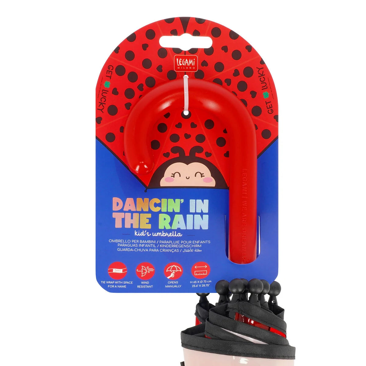 Legami Ladybug Kids' Umbrella - Dancin’ in the Rain