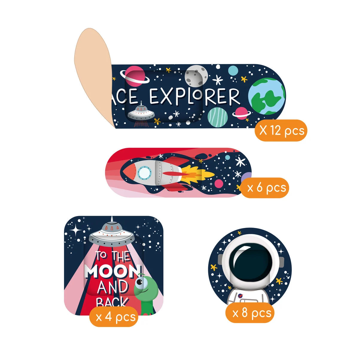 30 Space Printed Plasters - Be Brave