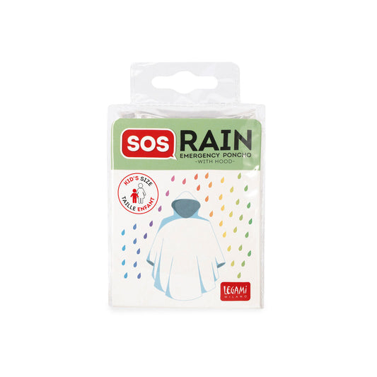 Legami Children’s Waterproof Poncho - SOS Rain - Kid’s Size
