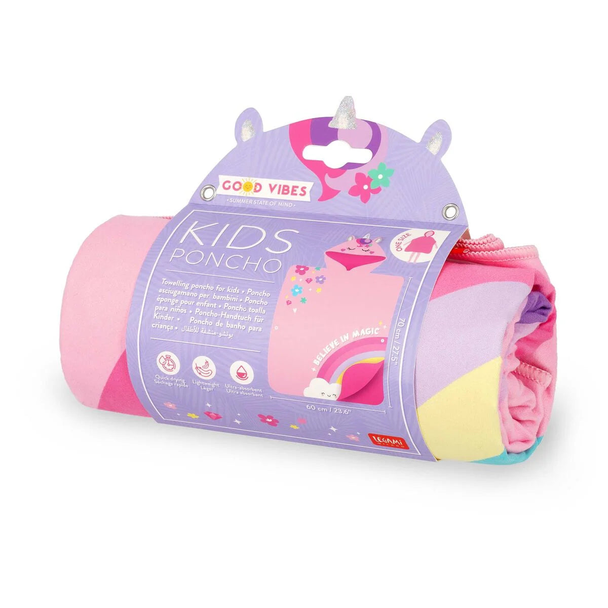 TOWELLING PONCHO FOR KIDS UNICORN