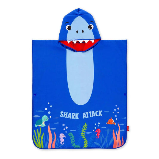 TOWELLING PONCHO FOR KIDS SHARK