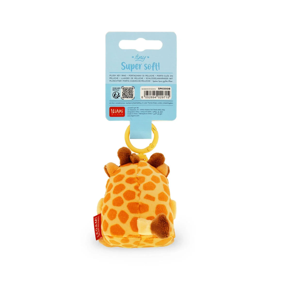 LEGAMI Giraffe Plush Key Ring - Tiny Super Soft!