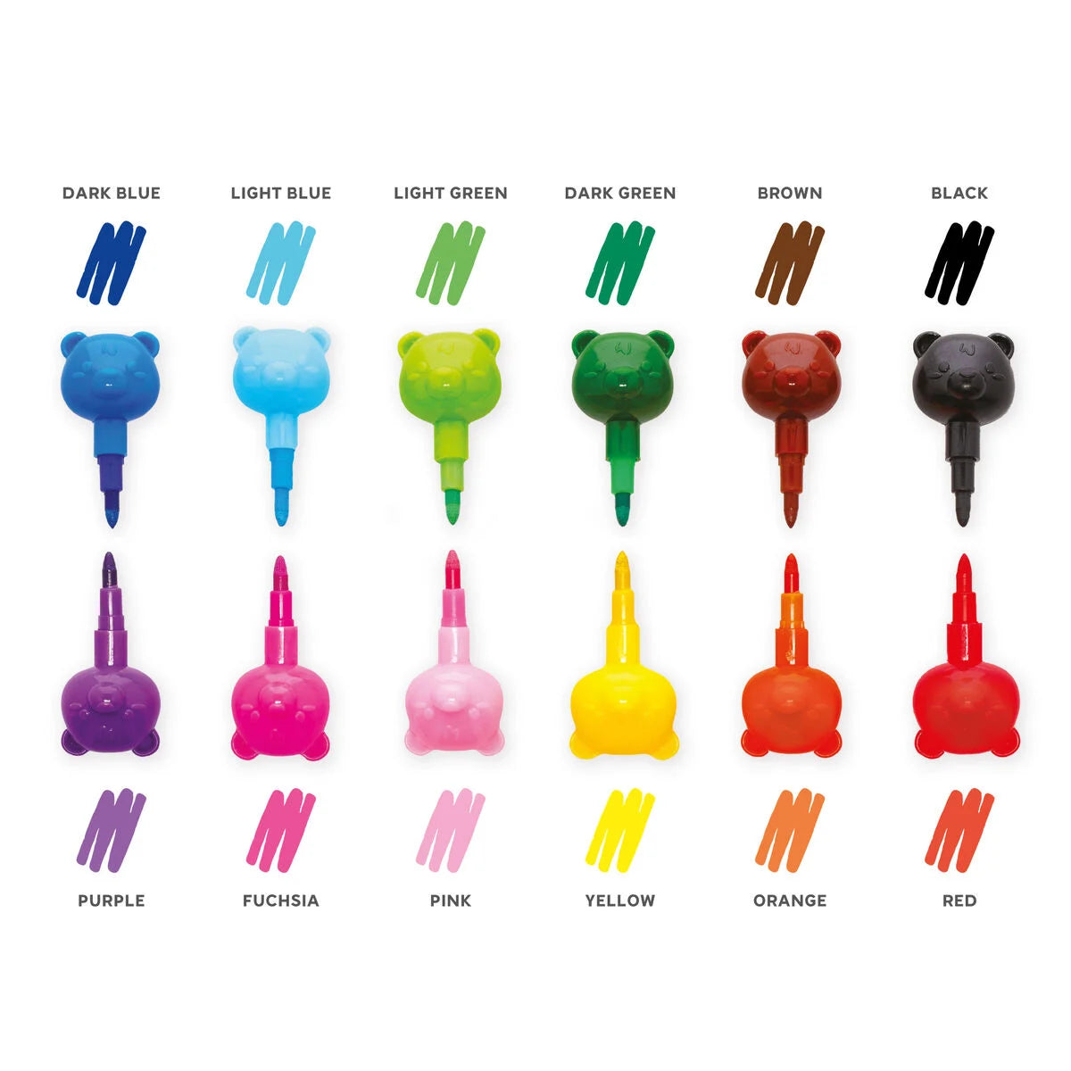 12 Stackable Crayons - Dream in Colour Teddy
