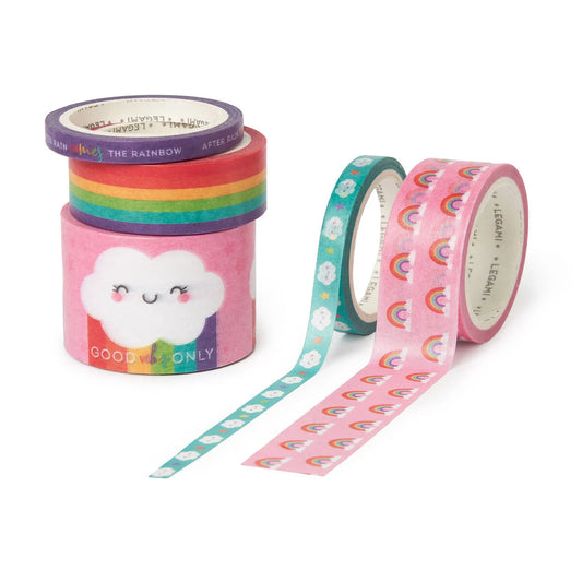 Set of 5 Decorative Rainbow Paper Sticky Tapes - Tape By Tape