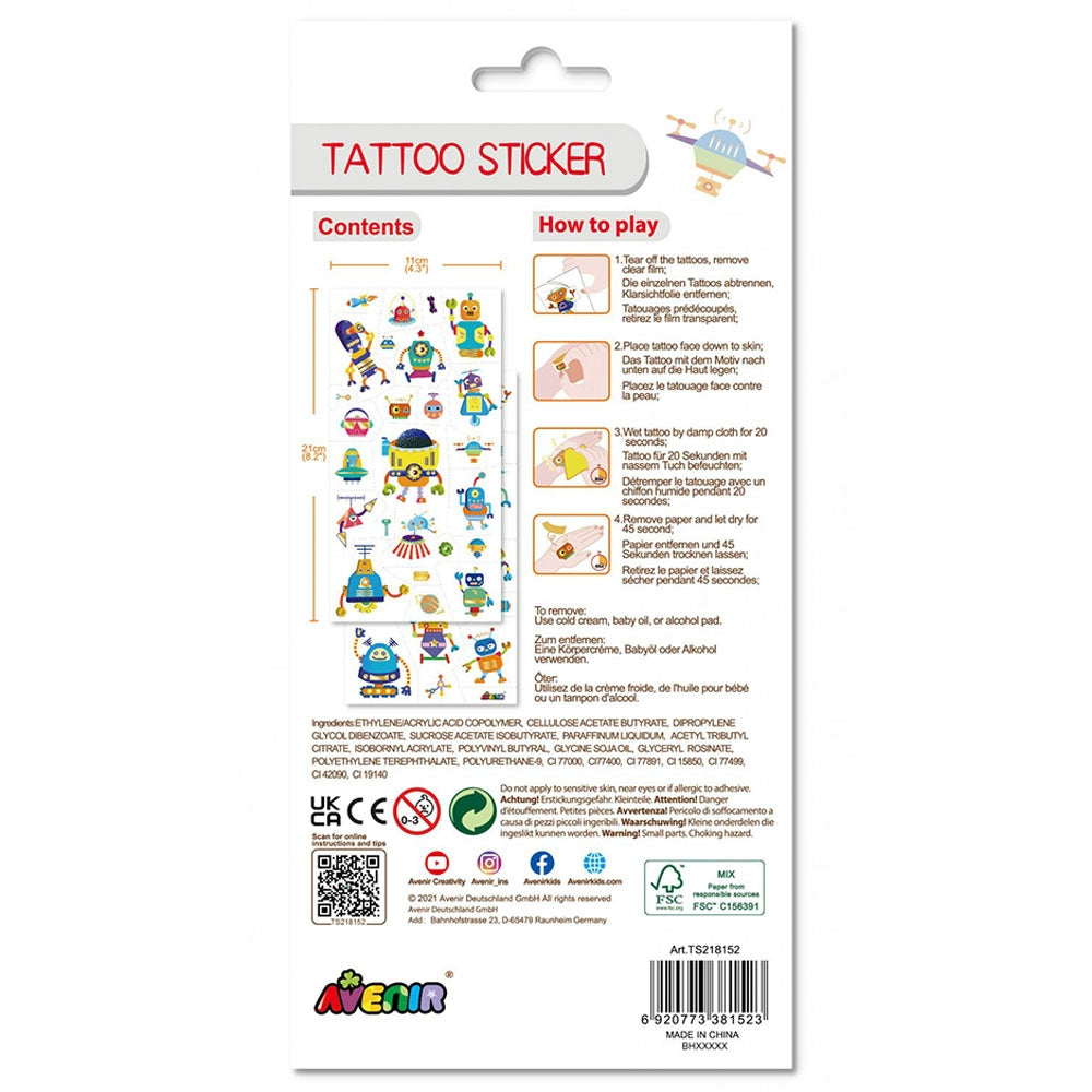 Avenir Tattoo Sticker Gold Robot